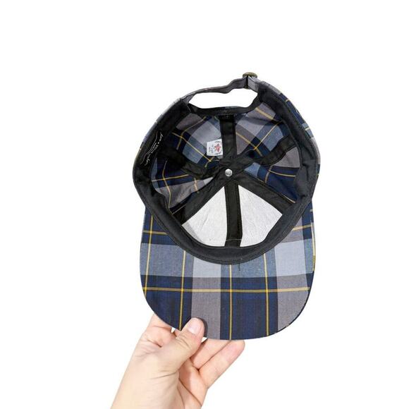 Love Your Melon Blue Yellow Plaid Adjustable Strap Back Baseball Cap Hat - Picture 4 of 6